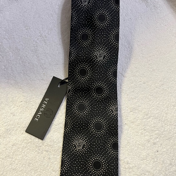 Versace Other - Gianni VERSACE Black and White Dotted Men's Tie with MADUSA image 100%SILK